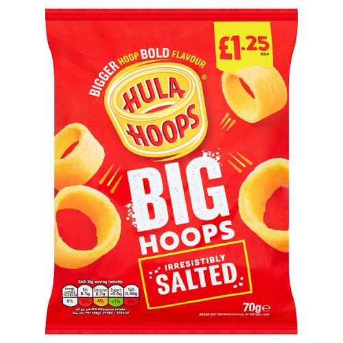 Hula Hoops Salted Potato Rings 70g Bag.
