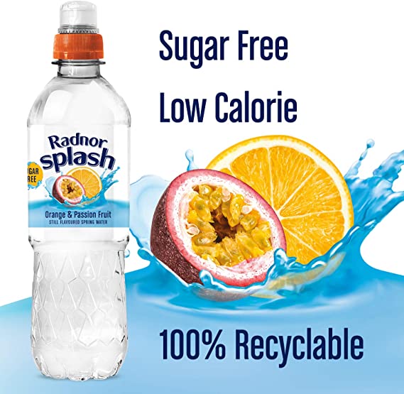 Radnor Splash Orange & passionfruit Flavoured Still Spring Water 500ml