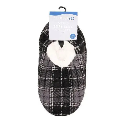 SlumberZZZ Men's Check Soft Sole Slippers