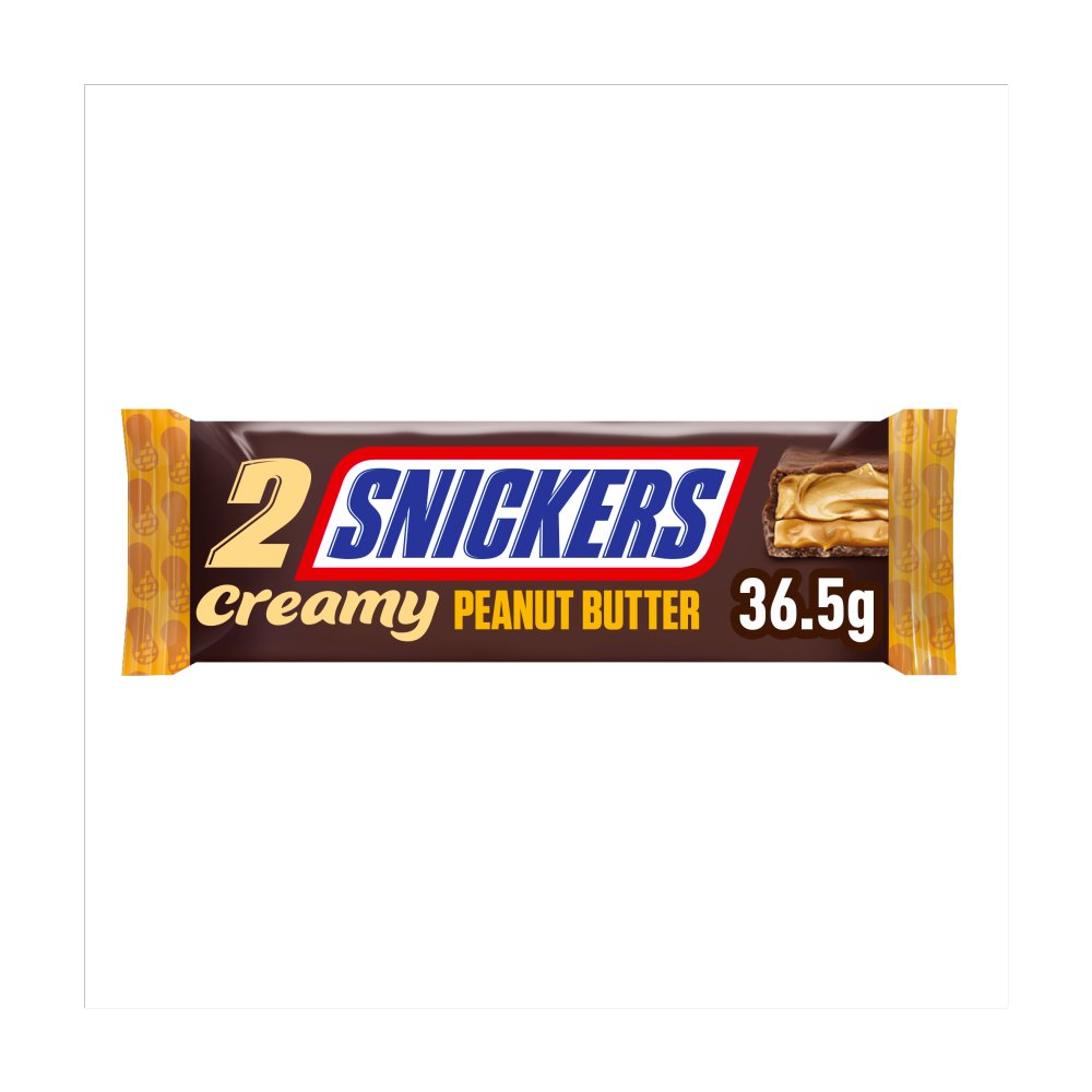 2 Snickers Creamy Peanut butter 36.5g